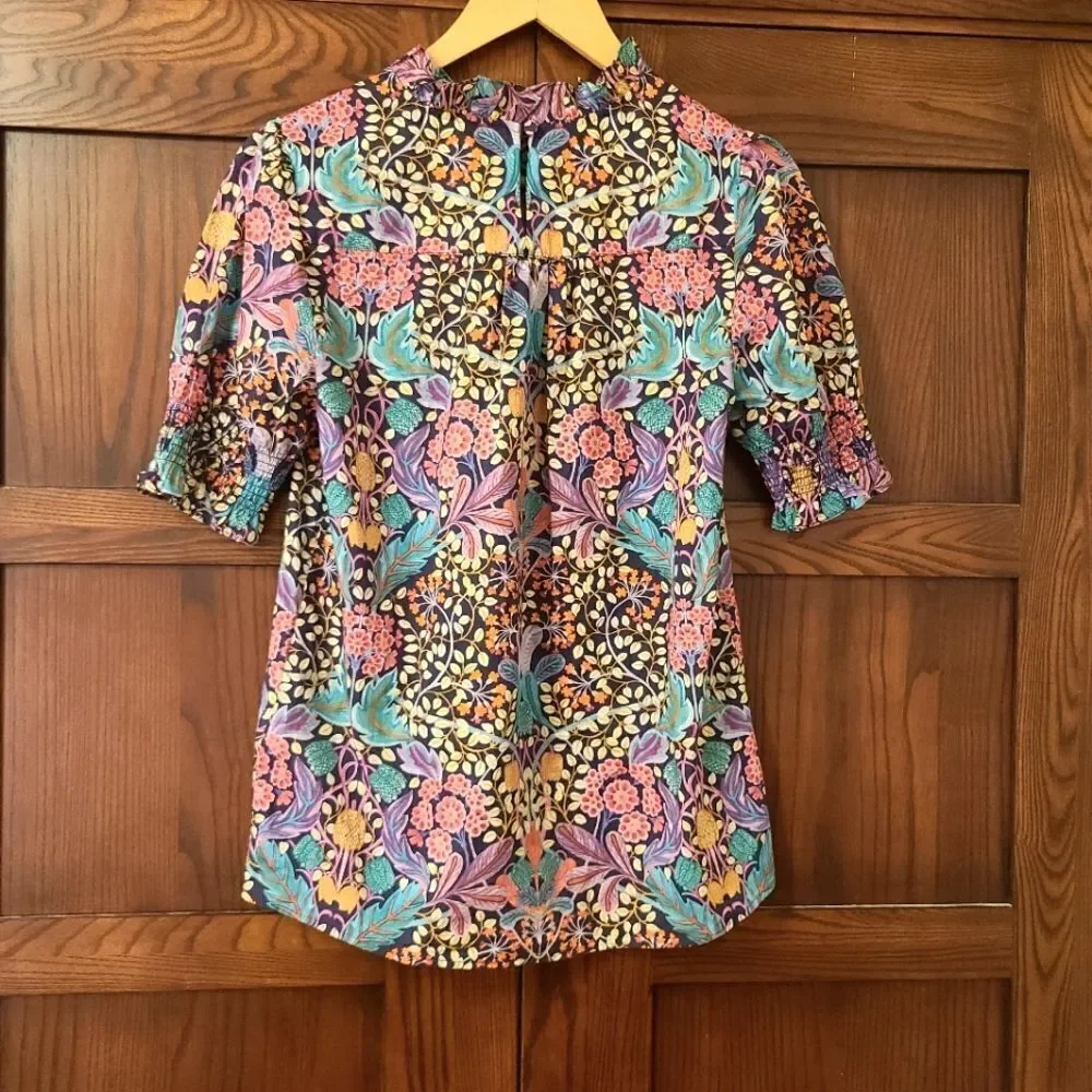 J. Crew Puff-sleeve top in Liberty Elm House Floral XXS